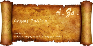 Argay Zsófia névjegykártya