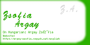 zsofia argay business card